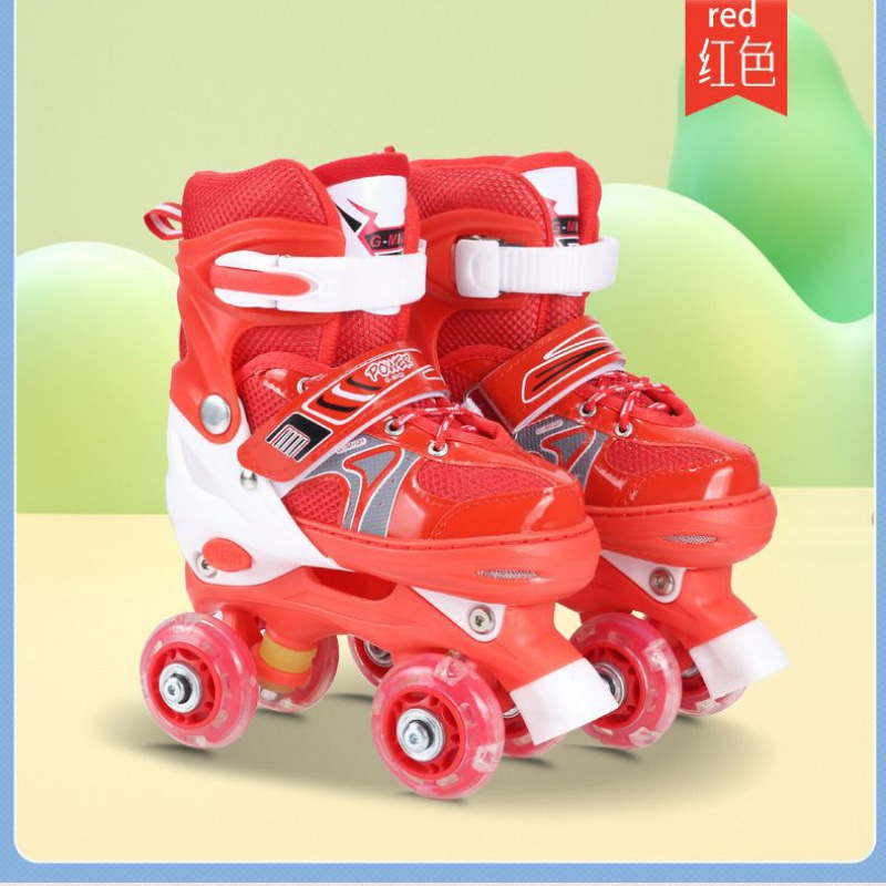 Children's Roller Skates, Four-Wheel Double-Row Skates, Roller Skates for Boys and Girls, Beginner Skates