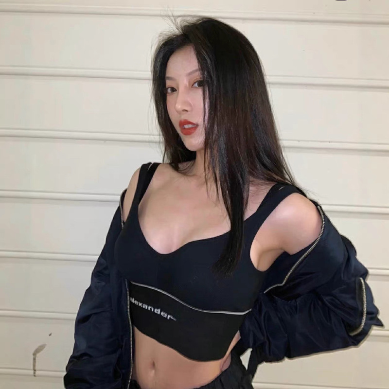 2026 Spring/Summer New Style Hyuna-Inspired Letter Print Camisole Sports Sexy Slim Fit Base Top for Women Trendy
