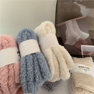 Coral fleece socks for women autumn and winter mid-calf socks floor socks warm sleep long winter confinement socks