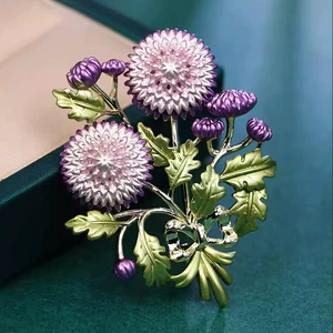 Retro Dandelion Brooch High-end Female Temperament Elegant Enamel Plant Corsage Niche Design Sense Pin Accessories