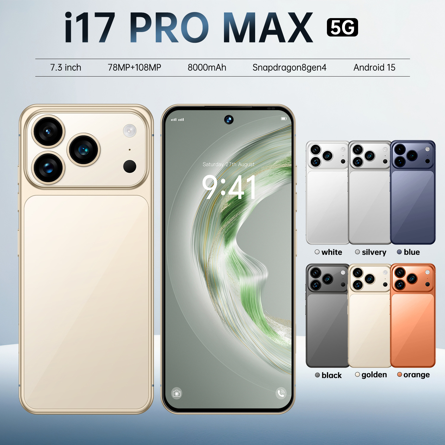 New I17Pro Max Cross-Border Export Exclusive Mobile Phone Global Version True 4g Large Screen Smart Export Mobile Phone 16+1