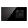 157 touch single circle black two open + AC socket