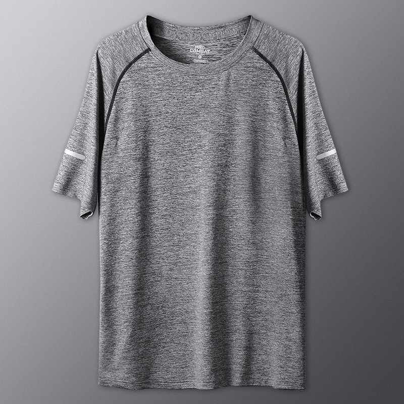 Camiseta deportiva para hombres de verano delgada secado rápido mangas cortas ropa de fitness suelta entrenamiento hielo chaqueta de carrera chaqueta de baloncesto