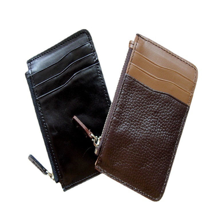 定制通用卡包多功能TV卡套便携式拉链包欧美防磁卡包礼品牛皮卡袋