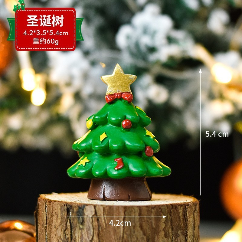 クリスマスの樹脂のデスクトップの置物は彼女にプレゼントします。|undefined
