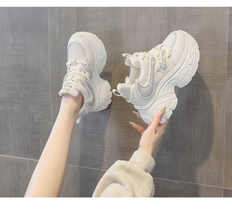 Giày sneaker nữ chunky đế dày tăng chiều cao phong cách hot girl mùa xuân 2026 — M2807 màu be, M2807 màu bạc, M2807 màu đen, M2807 Màu tím chi tiết 12
