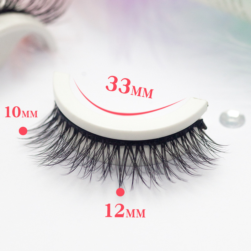 Pestañas postizas autoadhesivas sin pegamento Dequ Tira Pestañas traje de pelo de visón natural pequeño diablo tallo transparente