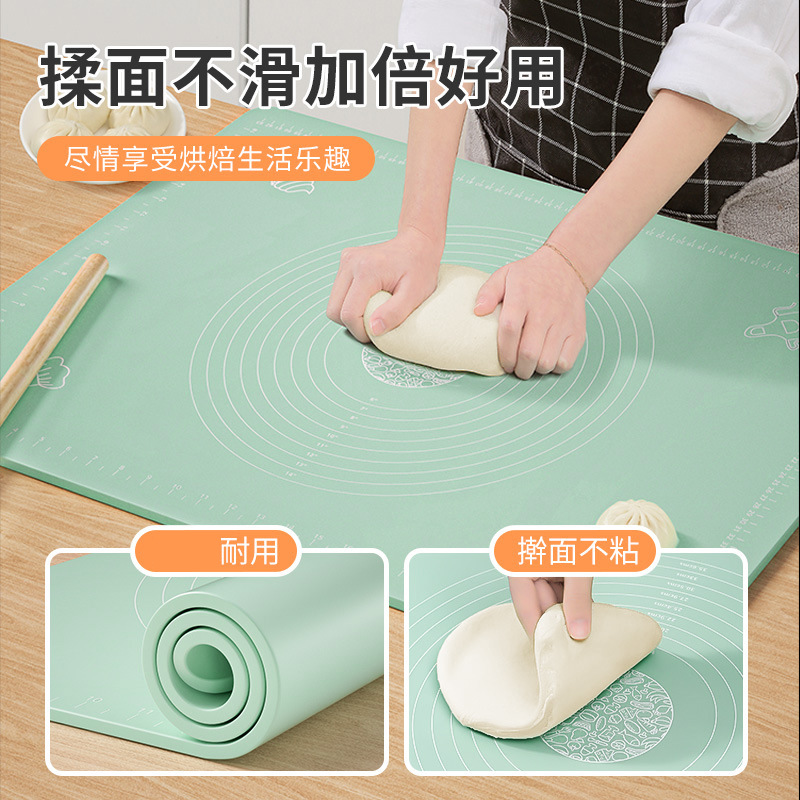 Kneading pad Thickened household chopping board Rolling silicone pad Panel Kitchen and dough pad Anti-slip baking pad and dough pad y
