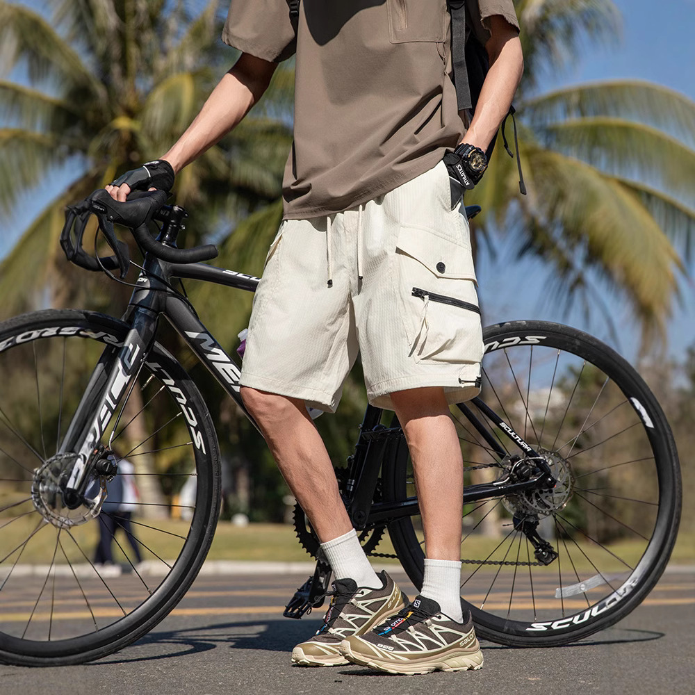 Summer Trendy Brand Outdoor Thin Multi-pocket Pants Men's Casual All-match Waterproof Functional Workwear Shorts for Men