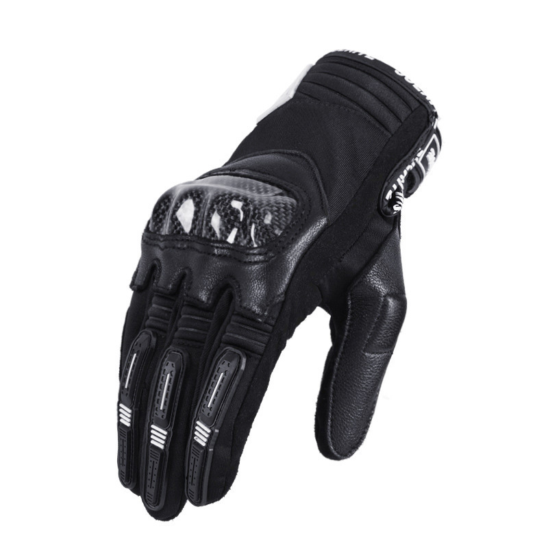 Gants de moto tout-terrain en peau de mouton à écran tactile pour véhicule électrique, gants de conduite anti-chute, équipement de chevalier_voghion.com