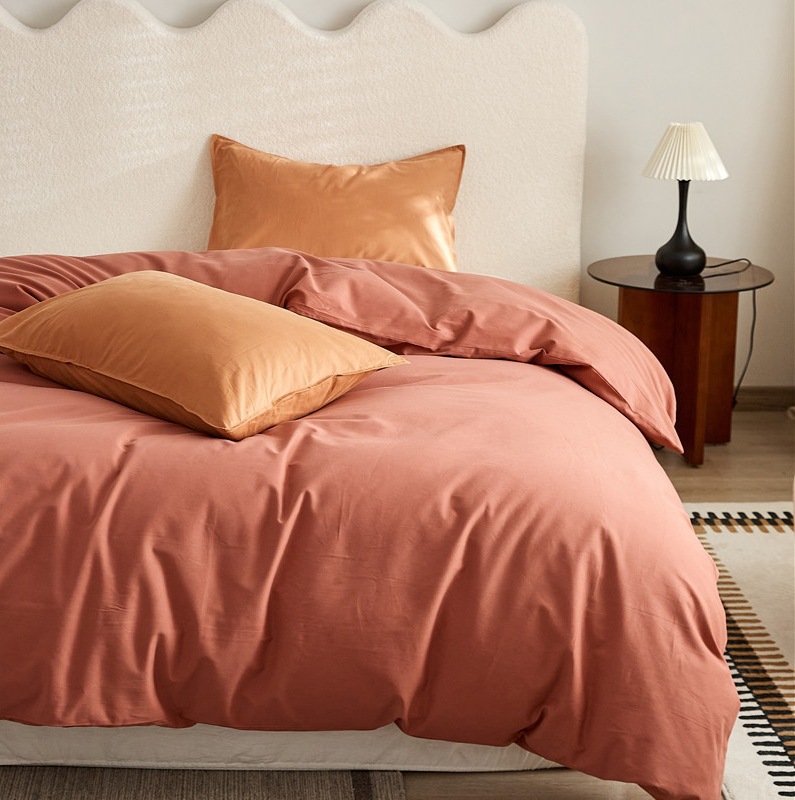 100s algodón largo algodón molido cubierta de colcha de una sola pieza otoño invierno engrosado cama camisa cubierta de colcha de algodón de color sólido sábanas cubierta de almohada image 12