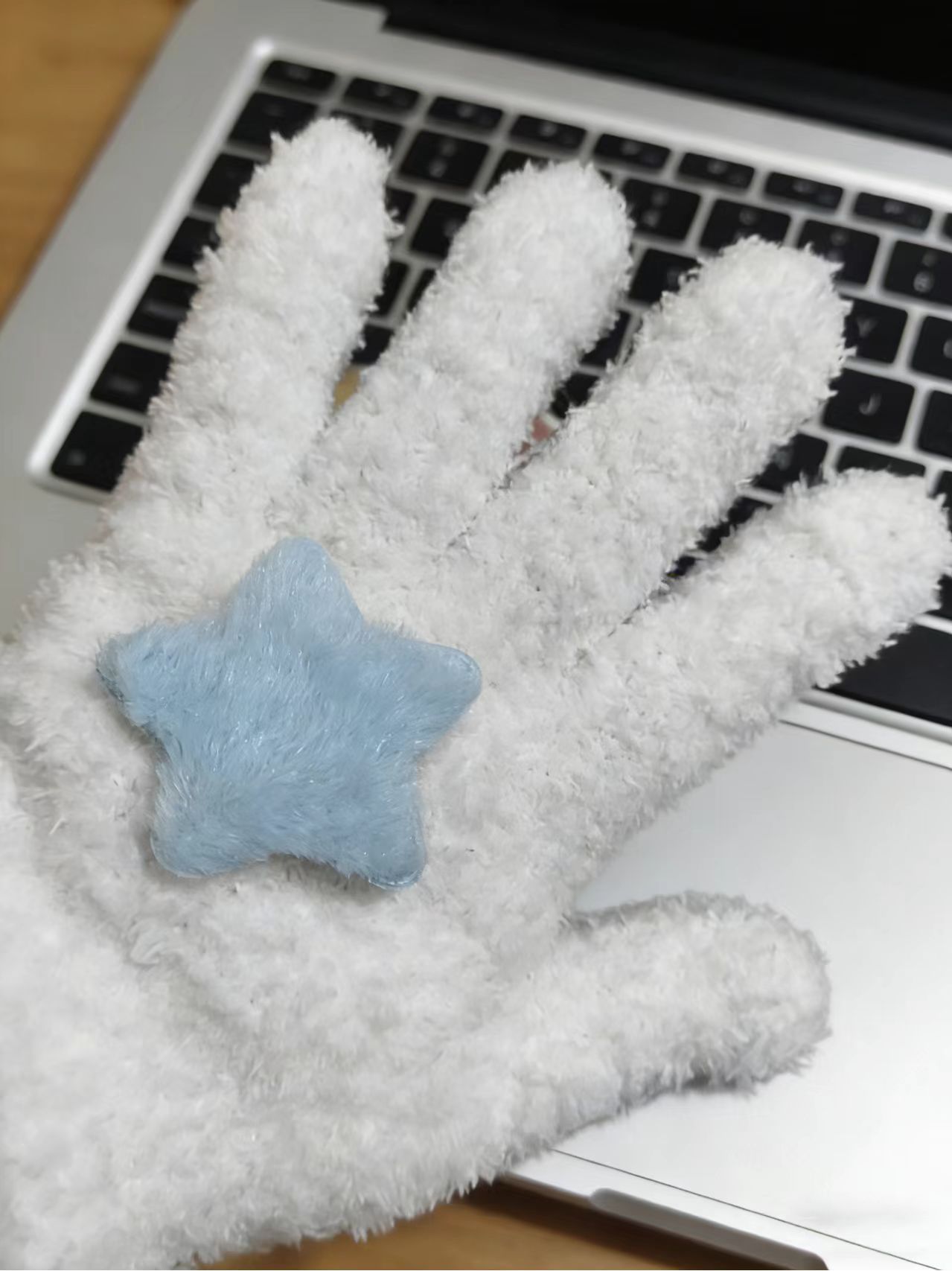 블루 스타 화이트 장갑