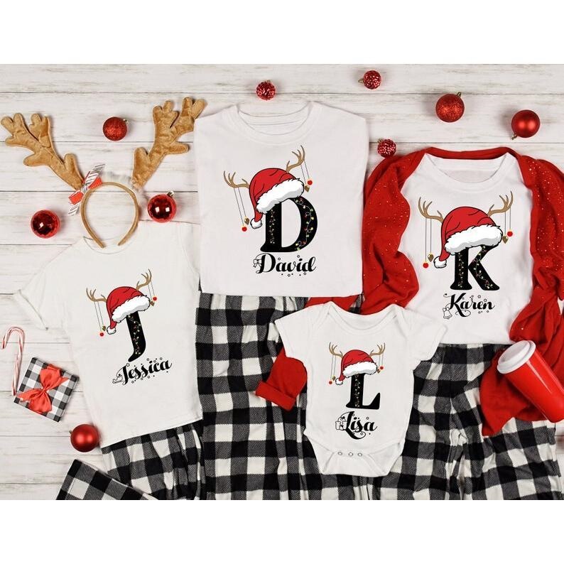 H 75385 Christmas Letter T-Shirt Cross-Border European and American Style H 75385 Christmas Letter T-Shirt Cross-Border European and American Style