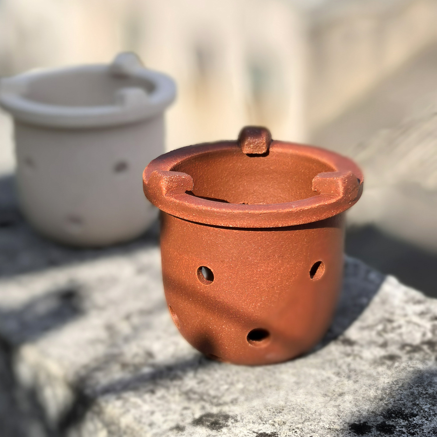 Flower Pot Converted into a Charcoal Stove, Heat-Resistant Red Clay Stove Liner, Small White Clay Nipple Liner, DIY Modification Parts, Tea Stove