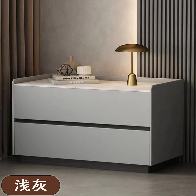 Ampliación del gabinete de la cama de madera maciza enorme simple almacenamiento gabinete de zapatos nuevo moderno dormitorio cabecera armario de almacenamiento italiano