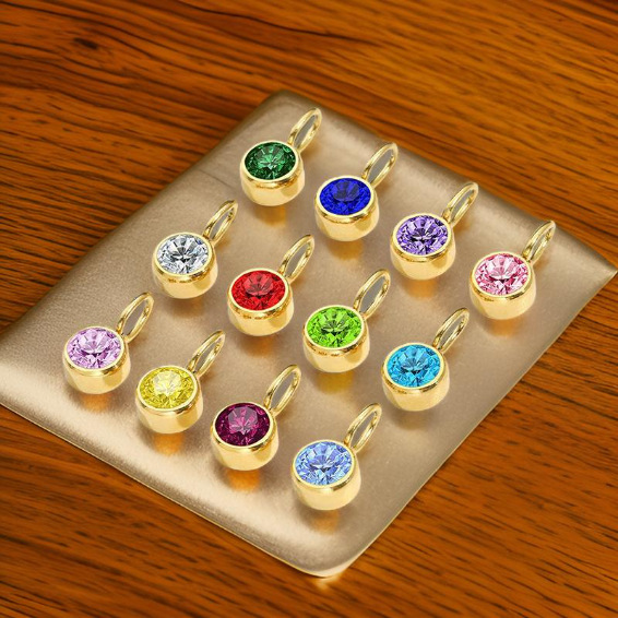 2g Weight Pendant Jewelry Making Type 8 * 15mm Jewelry Making Size Birthstone Inlay Material DIY Jewelry Accessories Classification 1 Piece Quantity 304 Stainless Steel Material Round Pattern Inlay Design Simple Style Style 1 Piece 8 * 15mm 304 Stainless Steel Birthstone Round Pendant 1