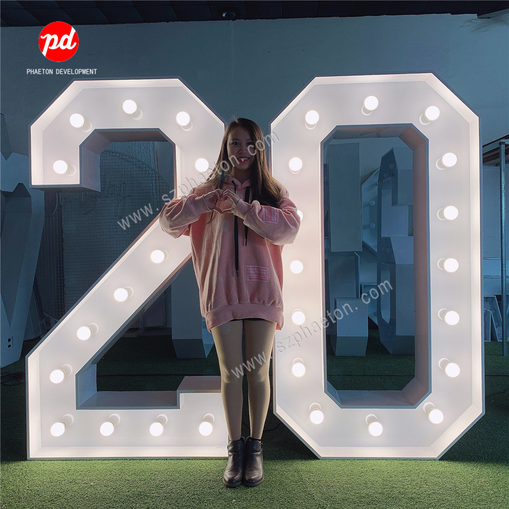 120cm跨境电商工厂直销LED发光灯泡数字婚庆生日派对装饰字母灯