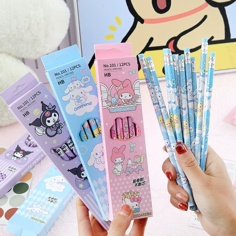Sanrio 12 кожаных карандашей аниме-периферия интернет-знаменитость мультяшный Куломи с большими ушами собака—пишущий карандаш для ученика