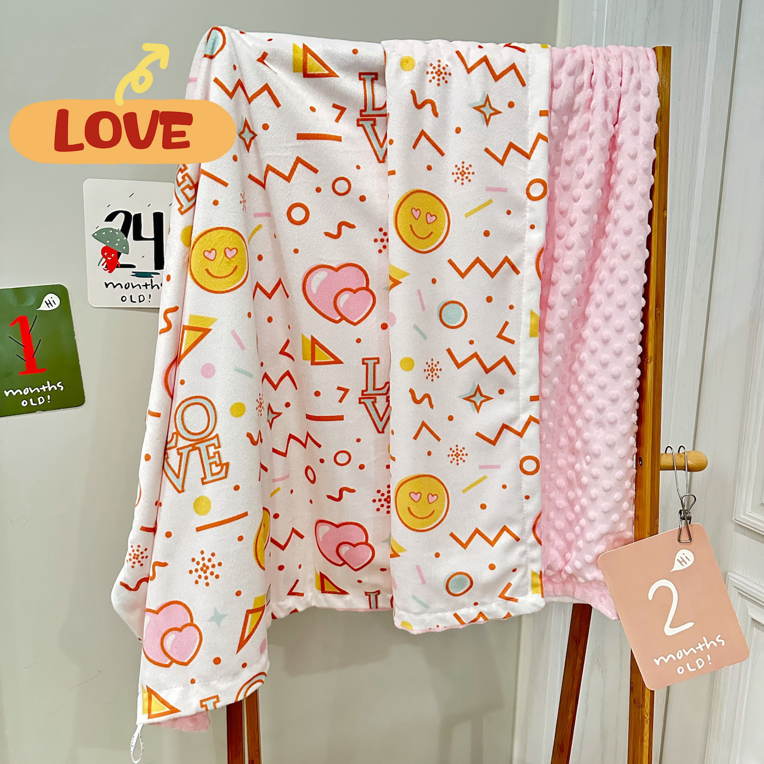 Manta acolchada para niños, manta tipo gorro, manta de doble capa de terciopelo cristalino, manta para siesta de bebé, manta esponjosa