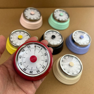 Stainless Steel Mechanical Timer Visual Kitchen Timer with Magnetic Absorption No Battery Time Management Countdown Timer
