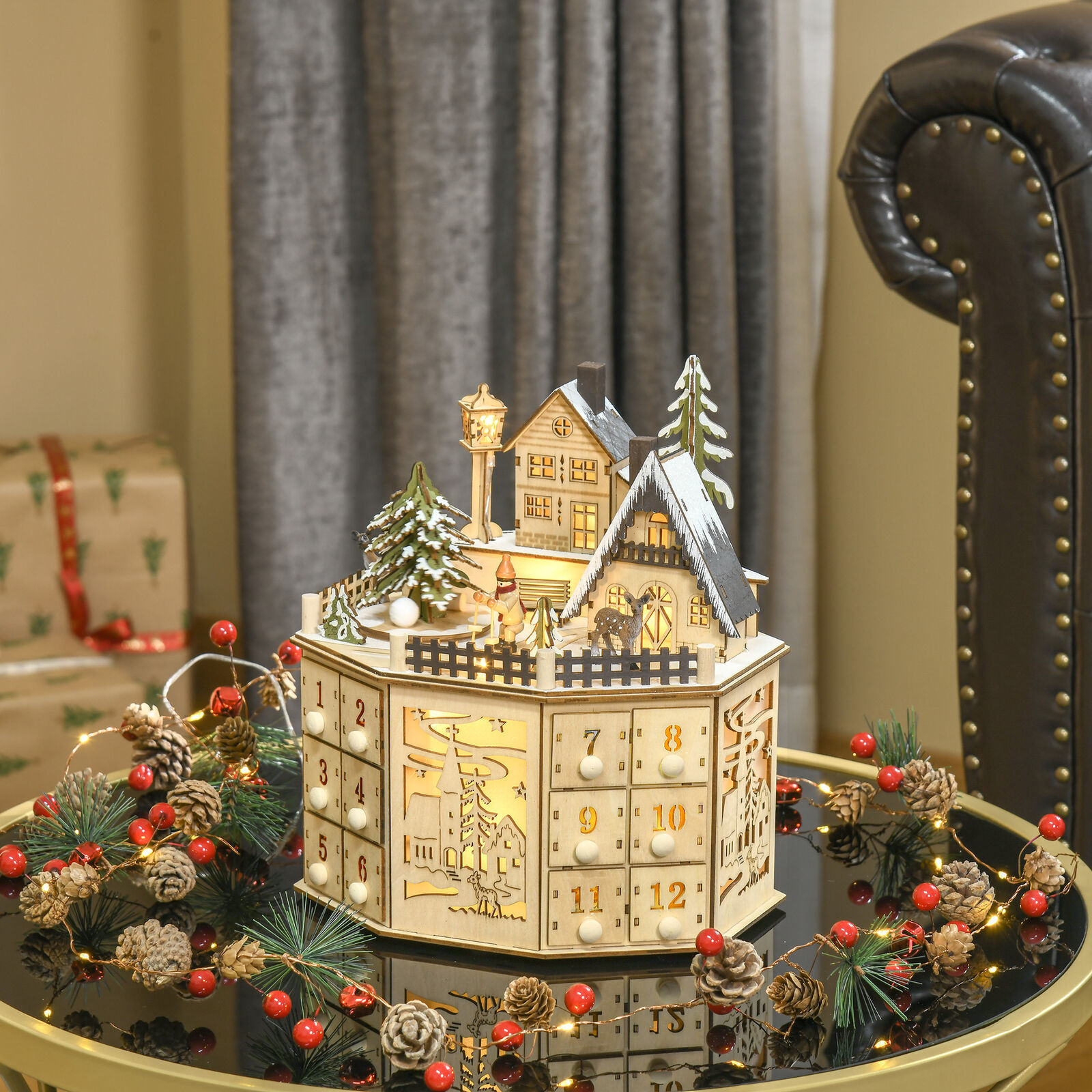 3328g Weight Calendar ornaments Event & Party Supplies 1 Piece Quantity Party, Festival Occasion Wood Material Christmas Festival Christmas House, Christmas Tree Pattern Retro, Classic Style Style Christmas Retro Classic Style Christmas House Christmas Tree Wood Party Festival Calendar Ornaments Decorations Table Decoration 2