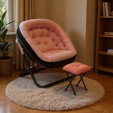 休闲折叠椅学生宿舍寝室沙发休闲单人卧室阳台折叠靠背躺椅带脚踏