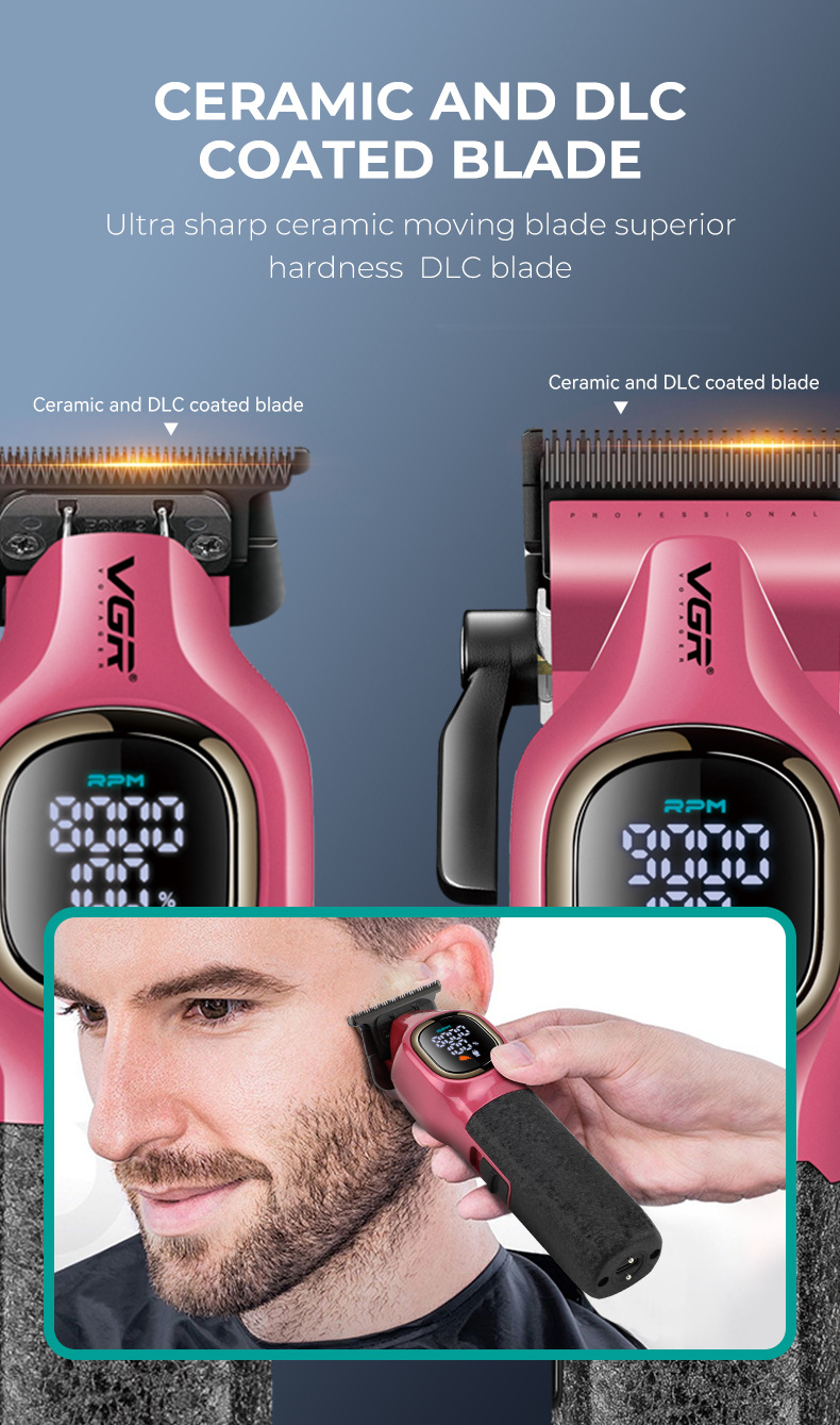 Professional Electric Hair Clipper Set With Charging Base_voghion.com