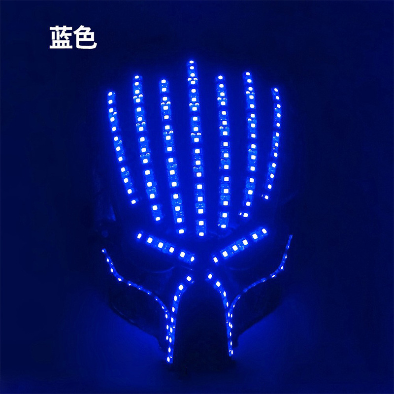 Europa y América LED de Halloween máscara luminosa vestido de fiesta de disfraces de accesorios fluorescentes 12V-LED Guerrero de hierro