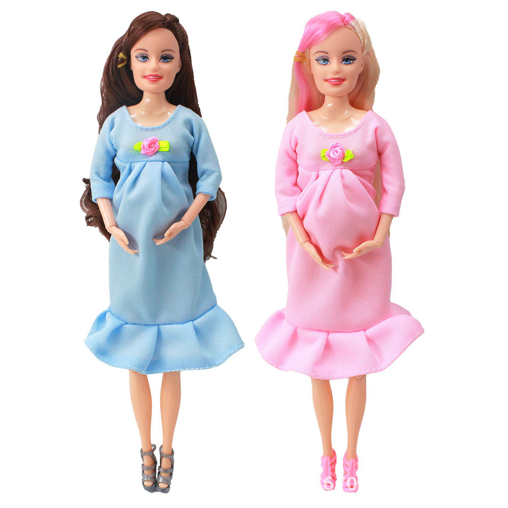 11.5inch Fashionable Multifunctional Movable Joint Pregnant Barbie Doll Princess Girl Who Can Give Birth to a Baby with a Big Belly