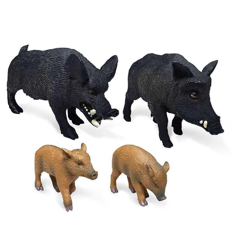 Venta caliente transfronteriza simulación infantil bosque modelo animal juguete sólido jabalí modelo animal adornos creativos