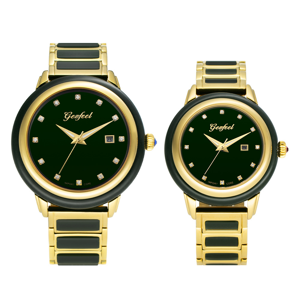 Wholesale Men's Green Jade Automatic Mechanical Watch, Vintage Jade Luminous Women's Luxury Hetian Jade Waterproof Watch for Men