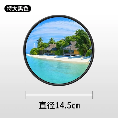 with Added Convex High-Definition Wide-Angle – Large field of view rear view auxiliary mirror - large-truck-small-round-mirror-black-145cm-single-pack