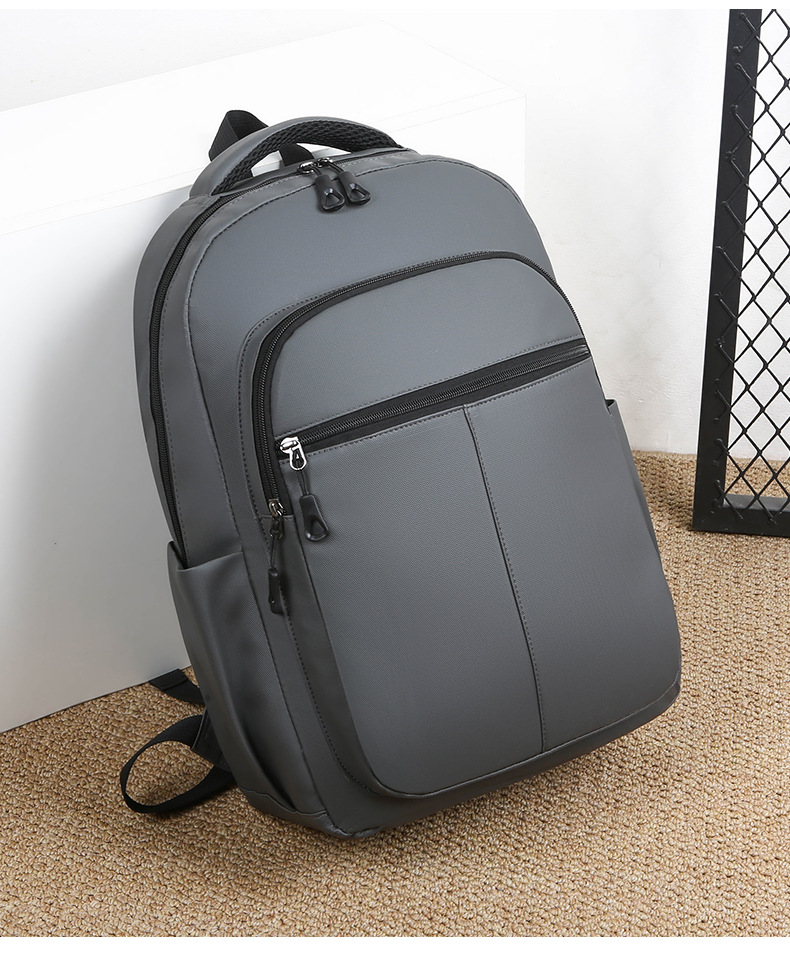 Cross-border business backpack, men's commuting and office computer bag, water-resistant double backpack, lightweight and large-capacity student schoolbag undefined