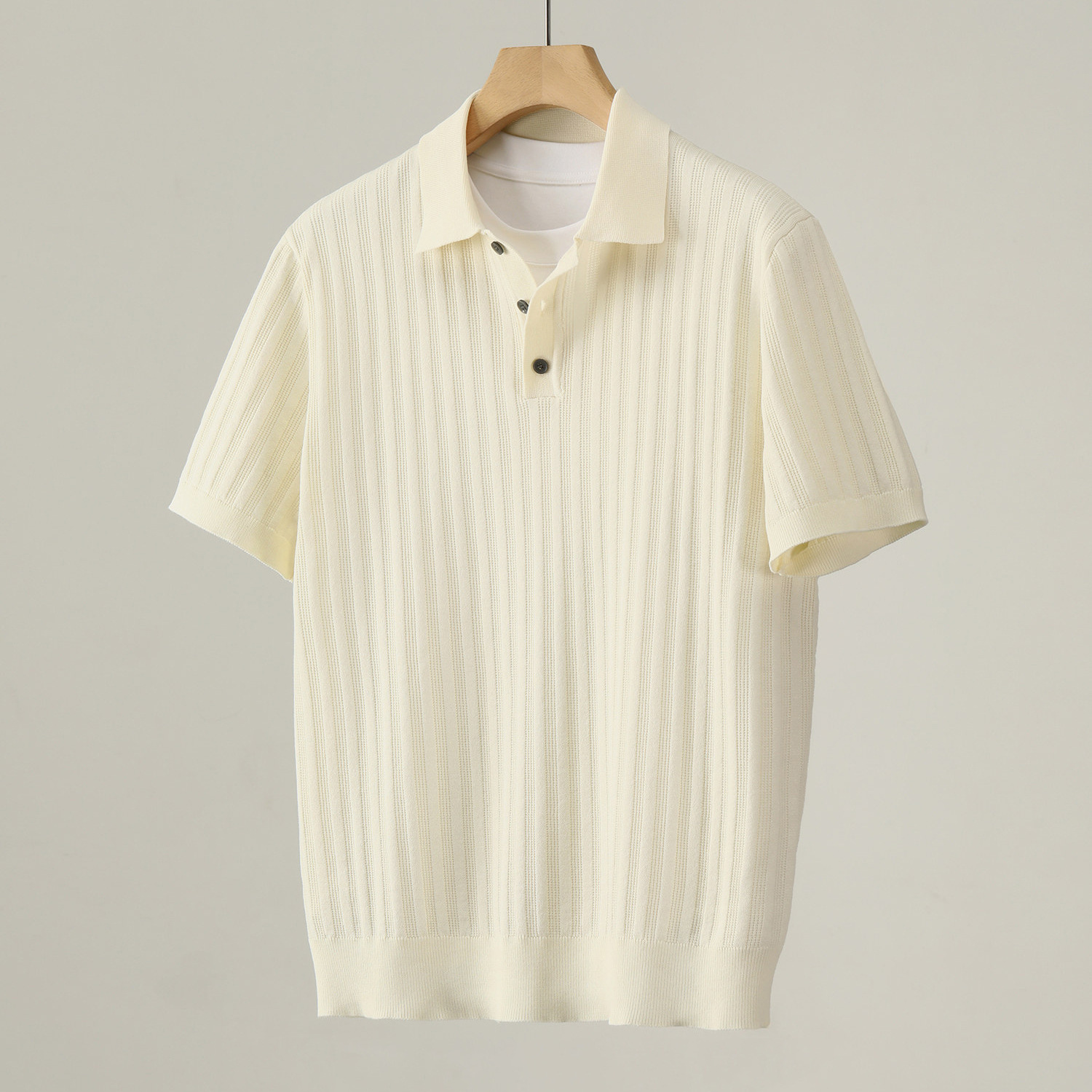 Polo camiseta de punto camiseta de manga corta hombre paolo anti-rayas vieja camiseta de negocios de verano fábrica transfronteriza al por mayor