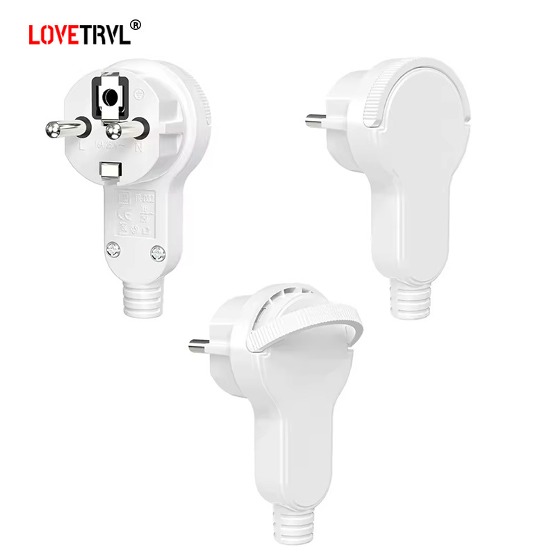 手提拉环欧规接线插头欧标组装插头欧式德标法式装配式16A插头