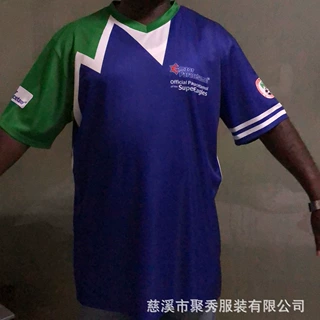 全涤T恤衫整件印刷热升华吸湿排汗速干V领T恤衫定制广告衫