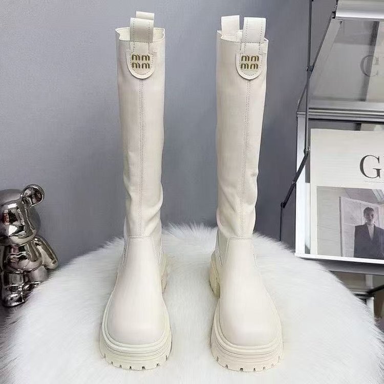 White Long Boots for Women 2026 New Autumn and Winter Style, Fleece-Lined Boots, Chunky High Heels, High-Tube Boots for Petite Women, Knee-High Boots White Long Boots for Women 2026 New Autumn and Winter Style, Fleece-Lined Boots, Chunky High Heels, High-Tube Boots for Petite Women, Knee-High Boots