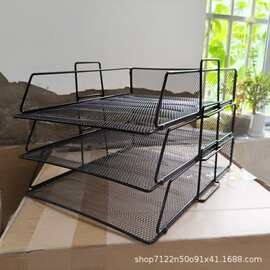 金属文件框文件架办公室铁质多层文件夹档案收纳盒桌面资料收纳置