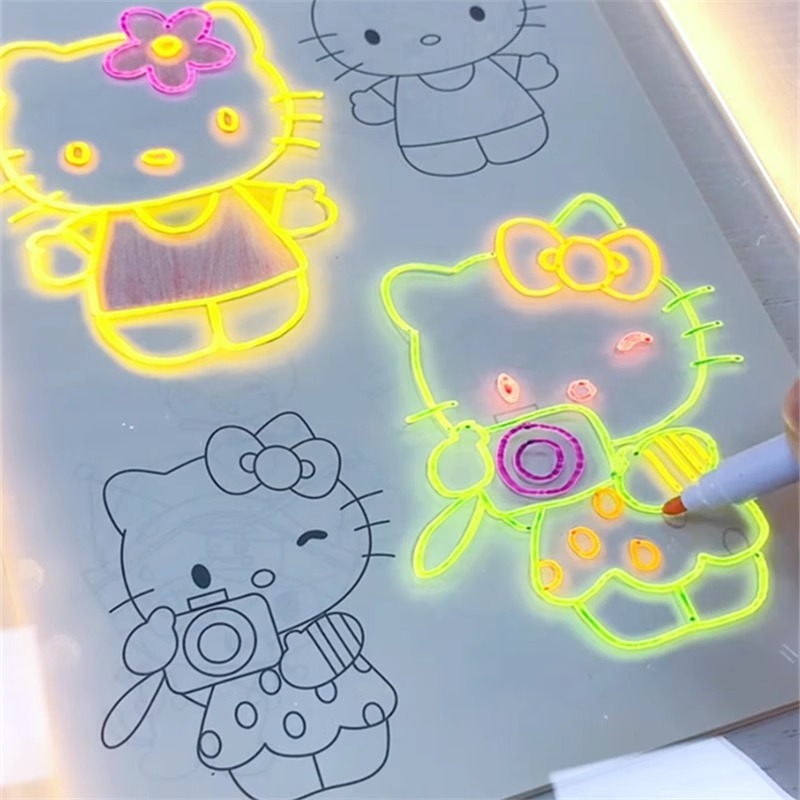 子供diy発光画板アクリル透明タブレット掲示板は発光絵と字を書いて展示します。|undefined