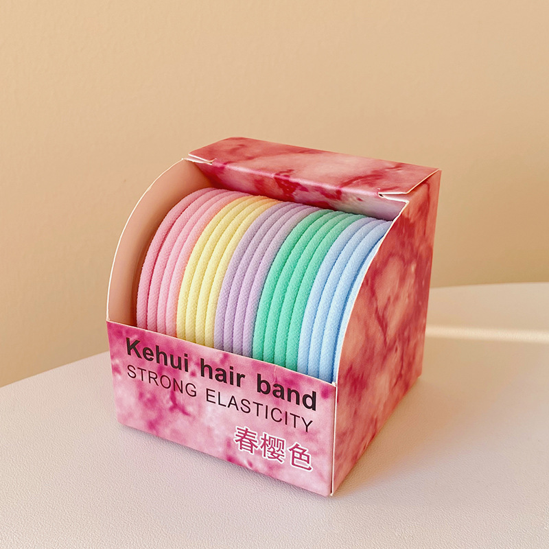 Cuerda de pelo banda de goma Nueva banda de pelo de color de gradiente de color cuerda de Pelo elástico de alta color simple no duele el pelo tocado pelo