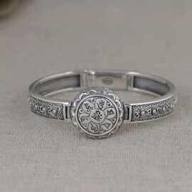 BOCAI 新款男士手链泰国银祥云纹金刚六字真言手链男厂家直销