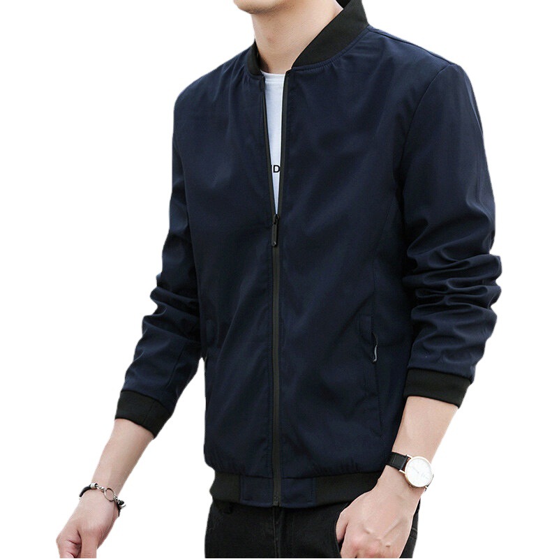 Primavera y otoño chaqueta de los hombres de estilo coreano de moda chaqueta de béisbol casual más tamaño ropa guapo chaqueta entrega en vivo