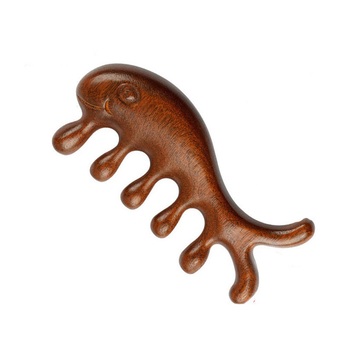 Wholesale sandalwood comb, wooden comb, massage comb, gift, tourist attraction street stall, morning market hot product, five-tooth head comb