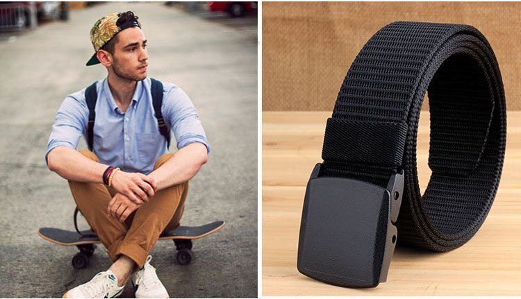 Men's Canvas Belt Student Military Training Sports Tactical Belt Outdoor Work Pants Versatile Thick Fabric Belt Cross-border Wholesale
