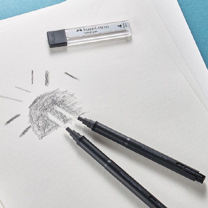 Faber-Jia de cabeza redonda ultra-fino lápiz borrador automático boceto resalte Borrador de recarga para estudiantes