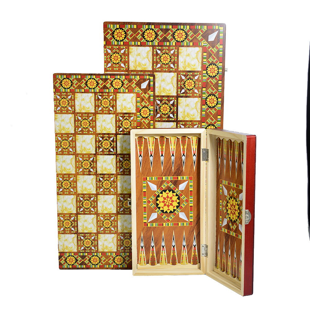 Three-In-One Wooden Chess Portable Folding Multi-Size Leisure and Entertainment Chessboard Wholesale Foreign Trade Party Gift