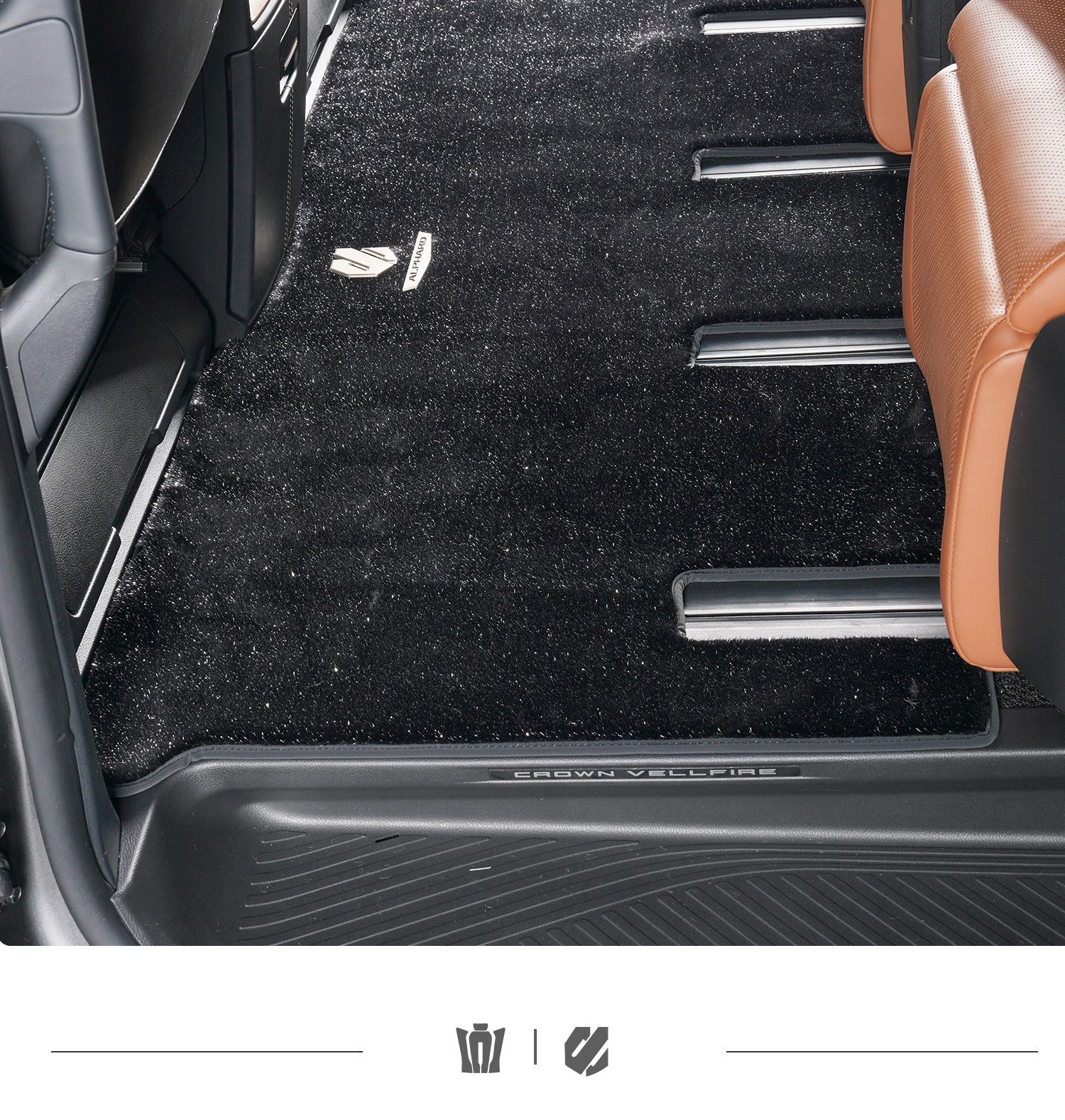 24-25 Models of Alphard Starry Sky Velvet Full Car Floor Mats, Alphard 40 Series Vellfire Dedicated Track Middle Row Carpet