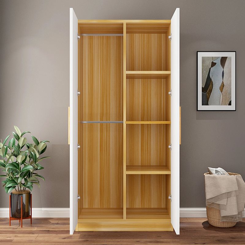 Wardrobe New Style Home Bedroom Storage Modern Simple Economical Rental House Solid Wood Panel Combination Storage Wardrobe