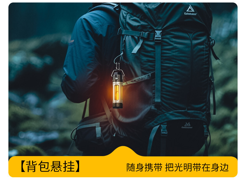 Cross-border new LED camping lantern, USB rechargeable, with stepless dimming, creating an ambient atmosphere for camping and tent use, a multi-functional handheld flashlight