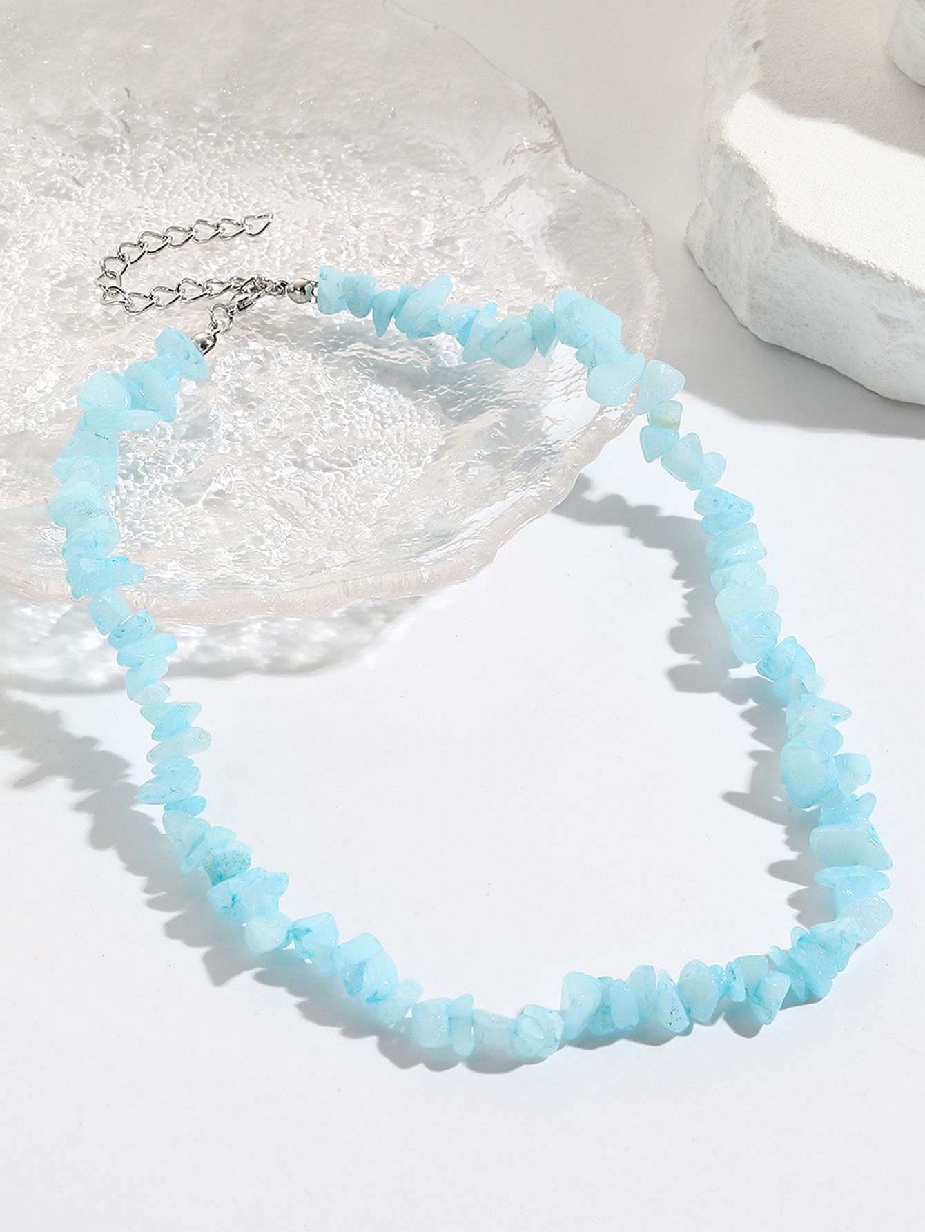 nouveau collier de perles en pierre de couleur collier de clavicule en pierre naturelle accessoires de collier design bijoux de niche_voghion.com